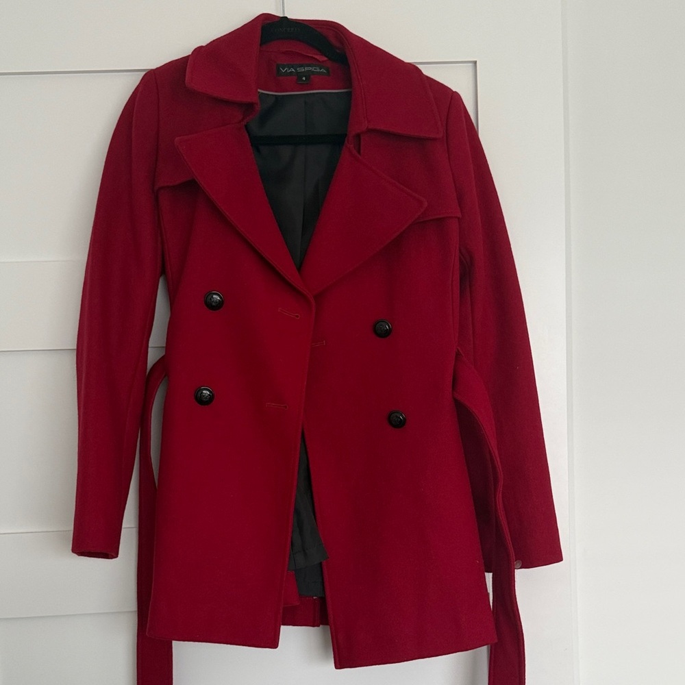 Via Spiga Women's Red Trench Coat